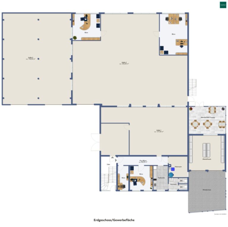 Grundriss EG/Gewerbehallen