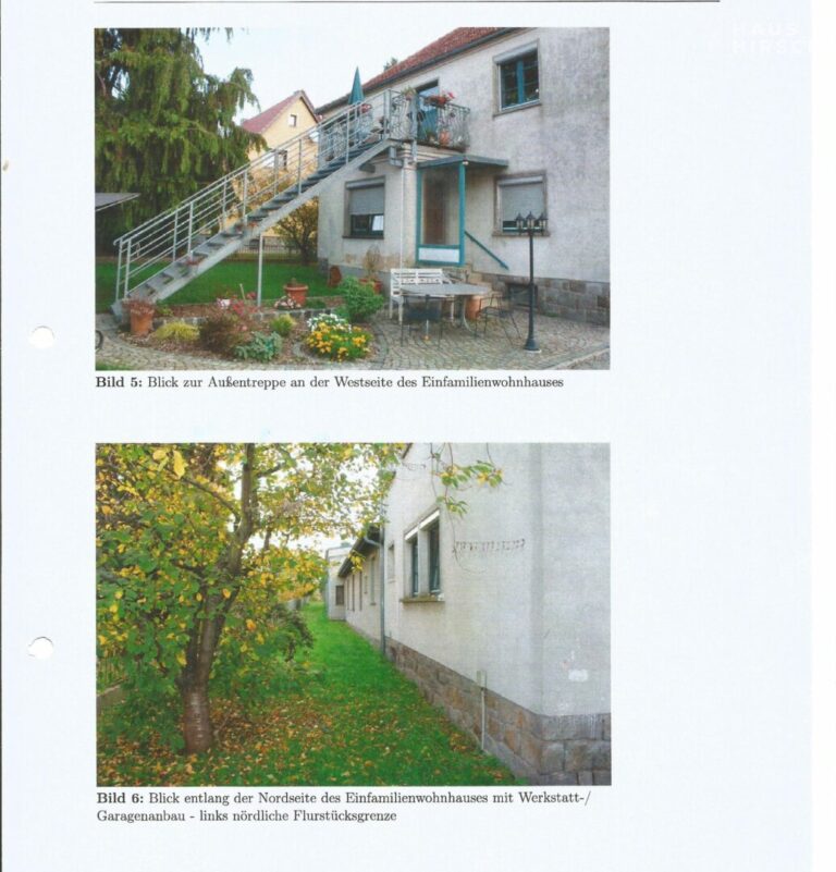 Hauseingang und Seitenansicht