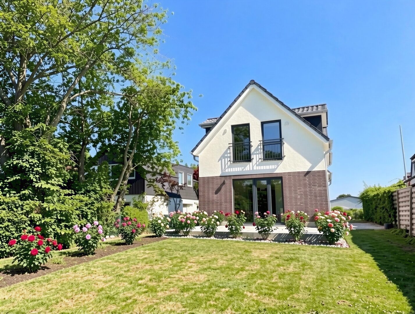 Hausansicht - Gartenbeispiel