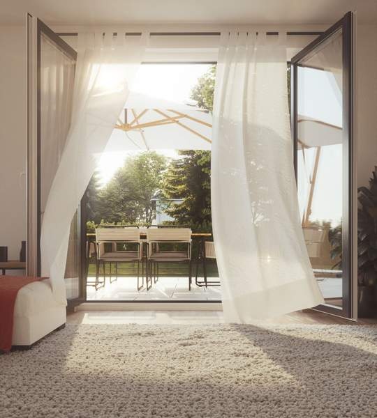 Wohnzimmer Blick auf Terrasse