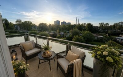 Großer Balkon Mit Gartenblick