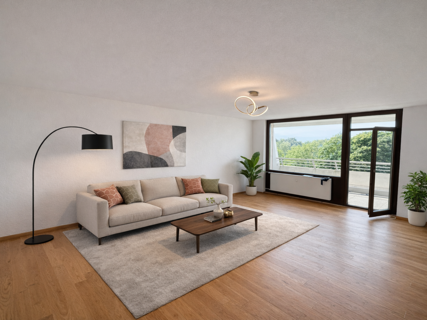 Wohnzimmer KI Staging