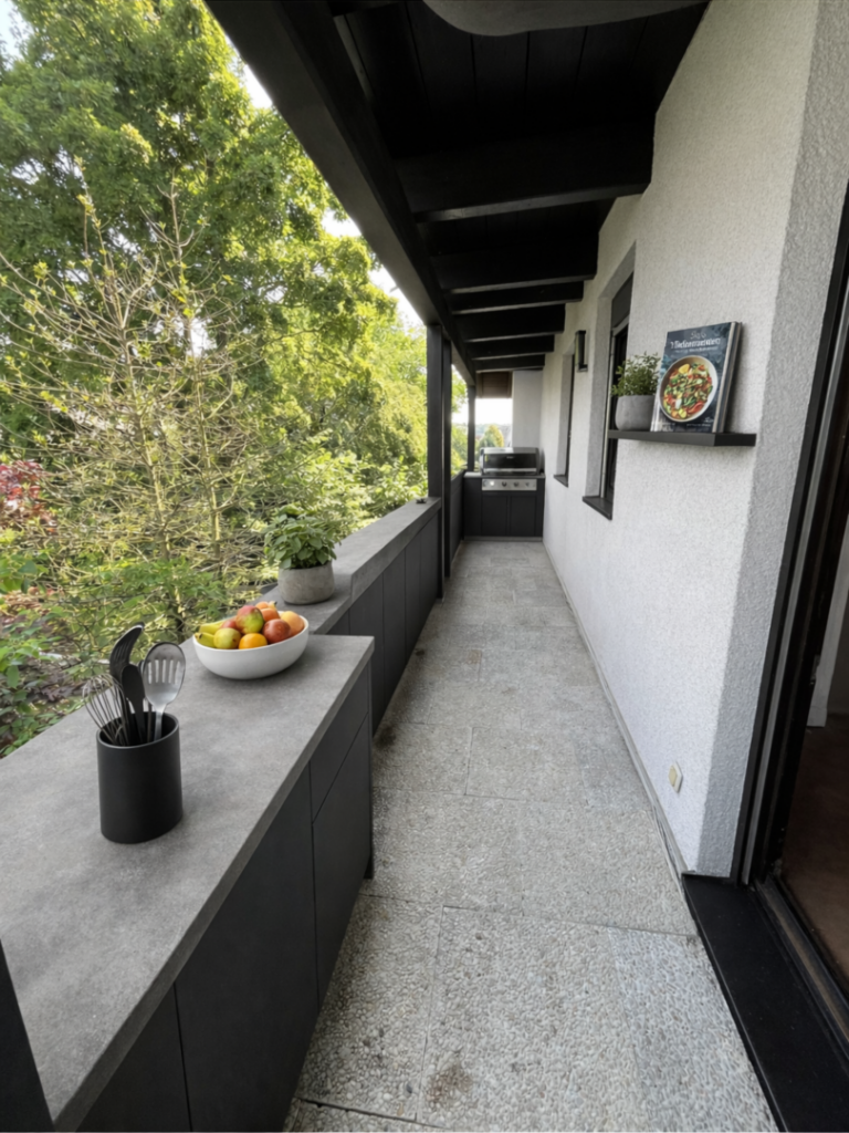 Balkon neben Küch (KI Staging)
