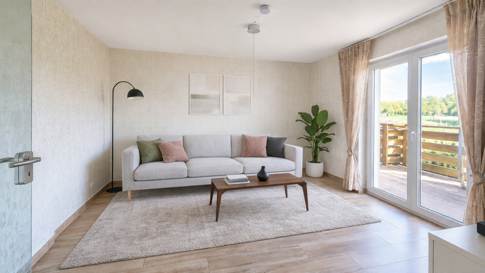 Wohnzimmer EG (KI Staging)