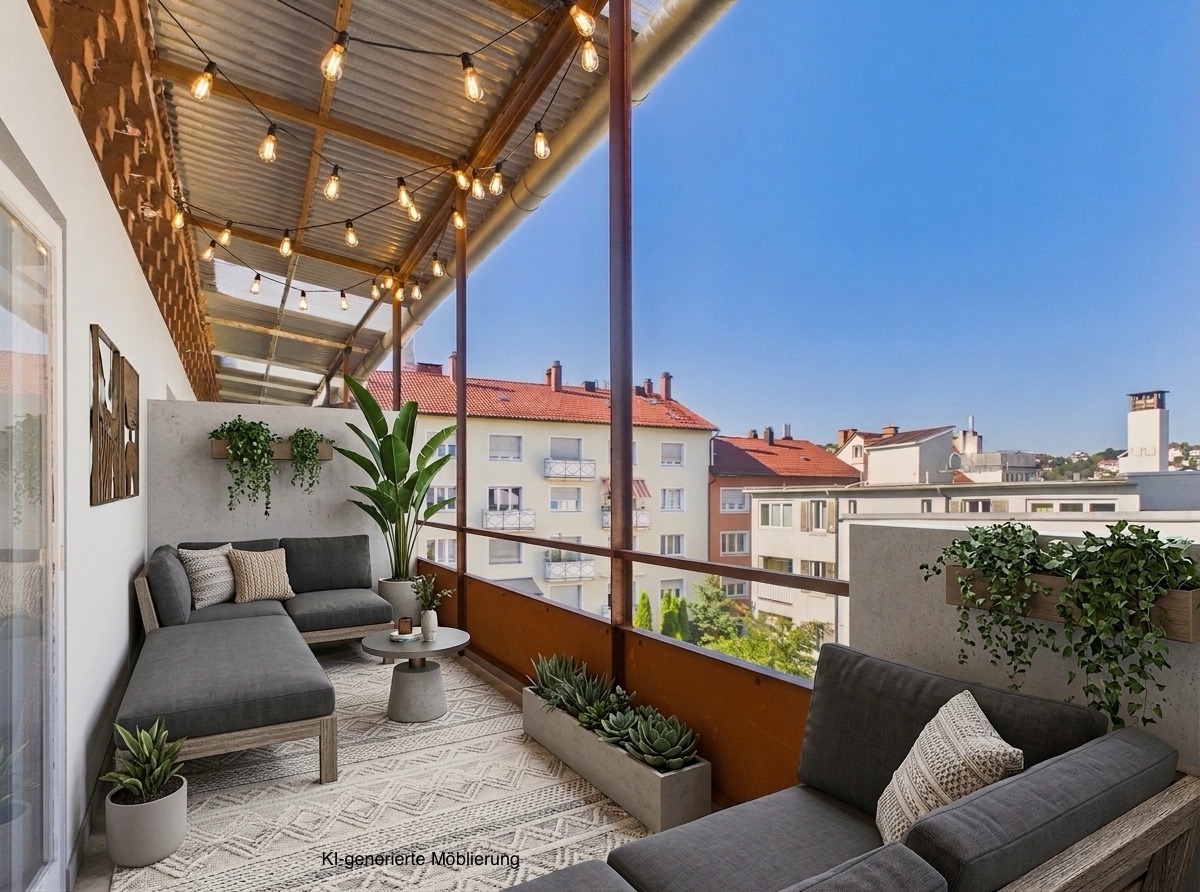 Balkon (KI möbliert)