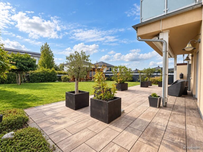 Terrasse teilweise überdacht