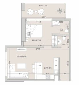 Floor Plan 1 Bedroom