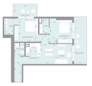 Floor Plan 2 Bedrooms