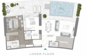 Floor Plan 3 Bedroom Duplex Lower Floor