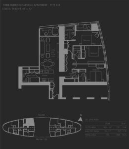 Floor plan 3 BR unit