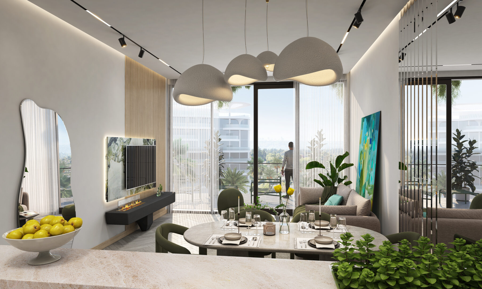 Living and Dining and Kitchen 2