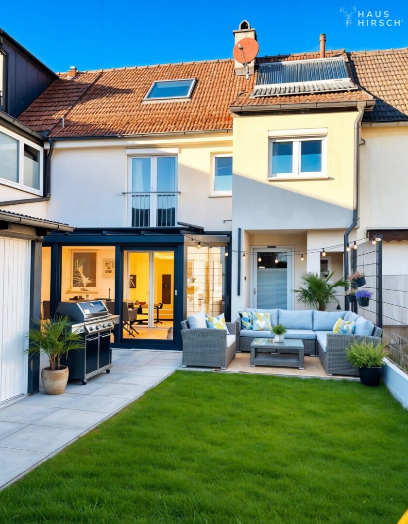 Hausansicht und Garten