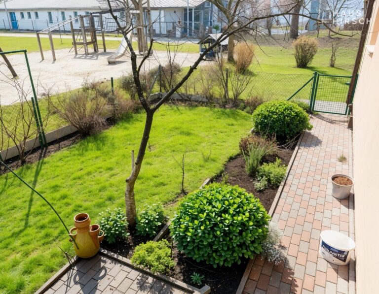 Garten und Spielplatz