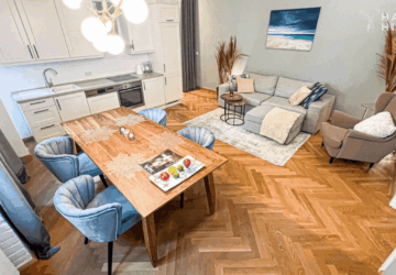 Wohnzimmer Blick in die Küche