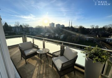 großer Balkon virtuell möbliert