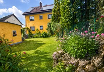 Haus von garten aus
