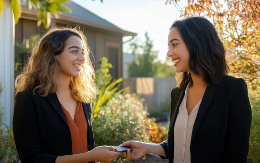 A Woman Holding A Phone To Another Woman