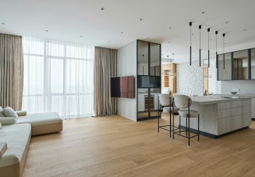 A Room With A Kitchen And Dining Area