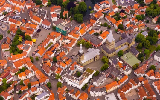 An Aerial View Of A Town