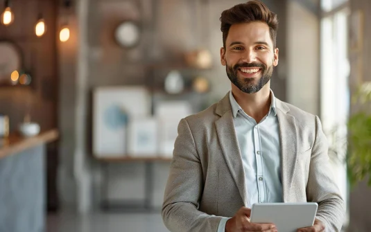 A Man Smiling At Camera