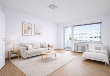 Zimmer Beispiel möbliert KI