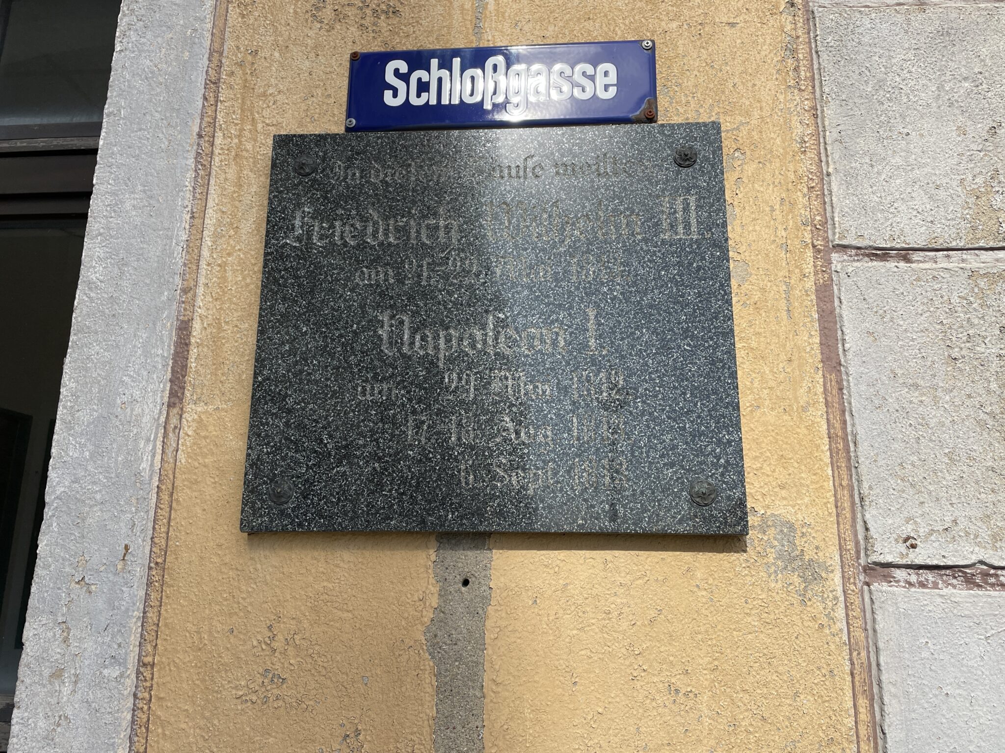 Erinnerungstafel Napoleon an Haus