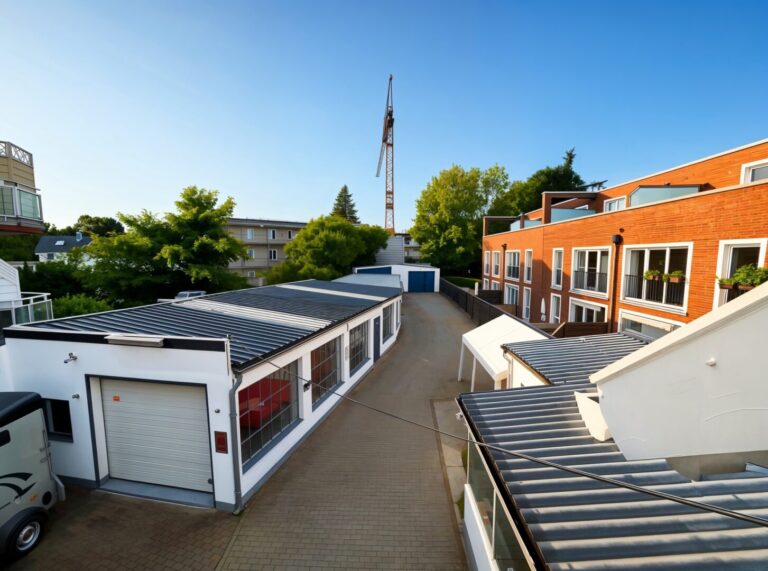 Blick aufs Grundstück vom OG